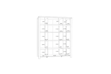 Konitsa Vitrinskåp 52,3 cm djup 130,2 cm bred 156,7 cm hög Trä Glas - Brun/Svart - Förvaring - Skåp - Vitrinskåp
