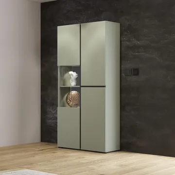 Vitrinskåp Kors 3 dörrar - Grön - Svart - Förvaring - Skåp - Vitrinskåp