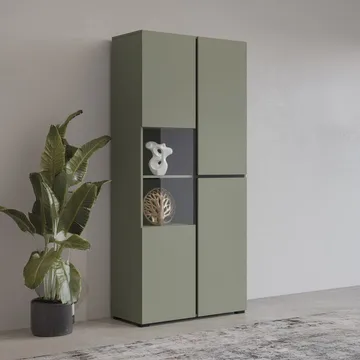Vitrinskåp Kors 3 dörrar - Grön - Svart - Förvaring - Skåp - Vitrinskåp