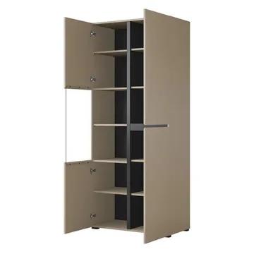 Vitrinskåp Kors 3 dörrar - Kongo - Svart - Förvaring - Skåp - Vitrinskåp