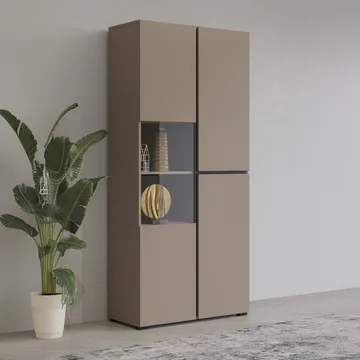 Vitrinskåp Kors 3 dörrar - Kongo - Svart - Förvaring - Skåp - Vitrinskåp