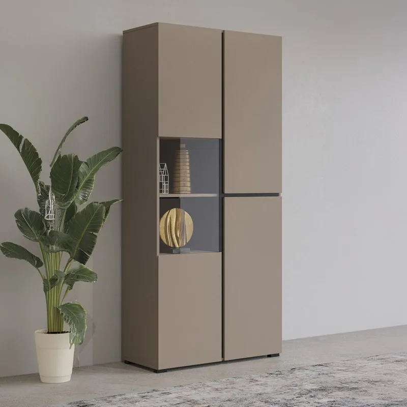 Vitrinskåp Kors 3 dörrar - Kongo - Svart - Förvaring - Skåp - Vitrinskåp