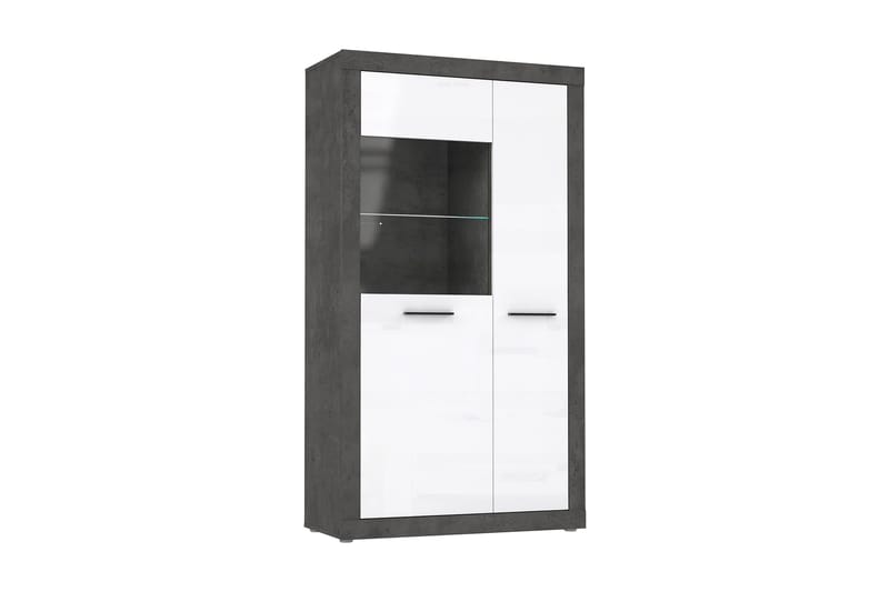 Kranea Vitrinskåp 41,3 cm djup 92,9 cm bred 168 cm hög Trä, Grå/Vit