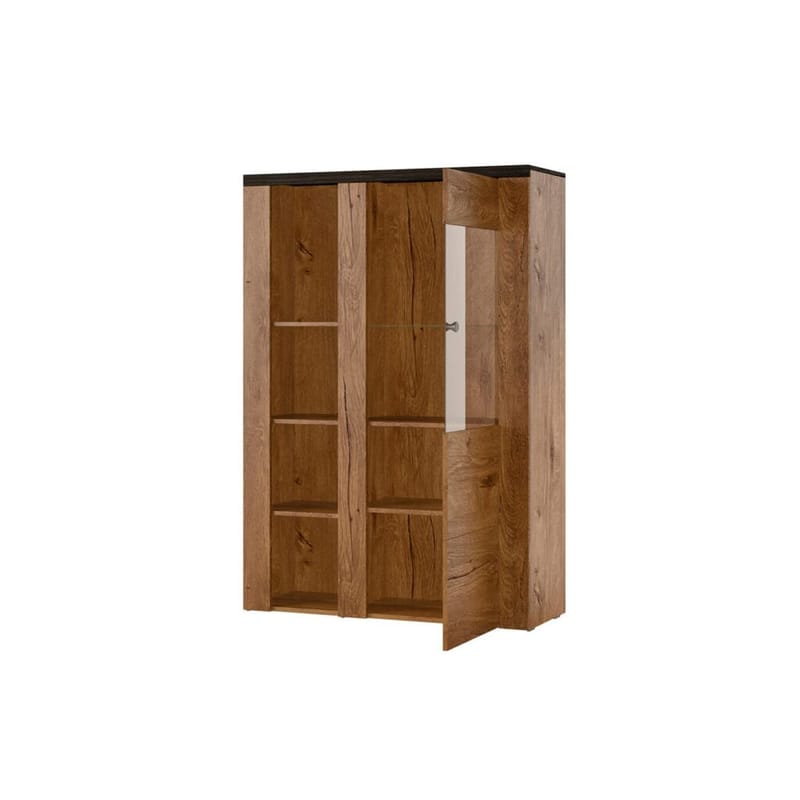 Vitrinskåp Larona 1 dörr - Lefkas ek, 145 cm - Förvaring - Skåp - Vitrinskåp