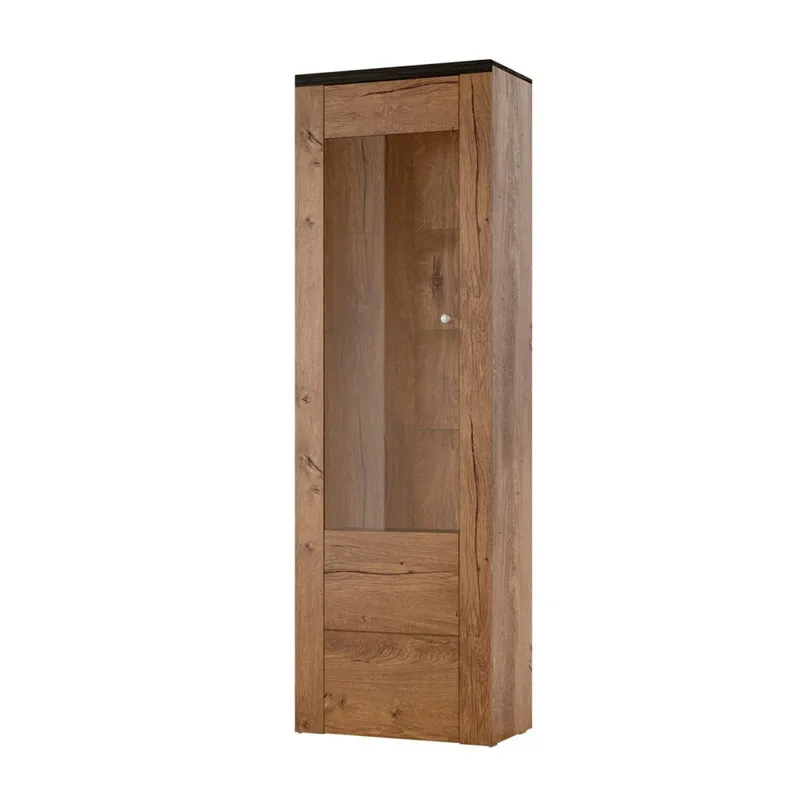 Vitrinskåp Larona 1 dörr, Lefkas ek, 206 cm