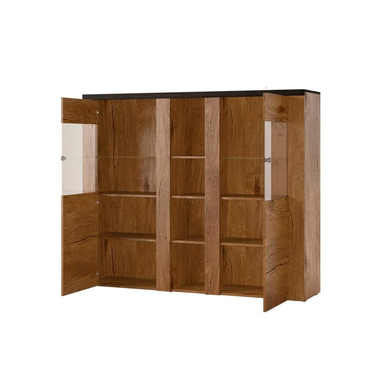 Vitrinskåp Larona 2 dörrar - Lefkas ek - Förvaring - Skåp - Vitrinskåp