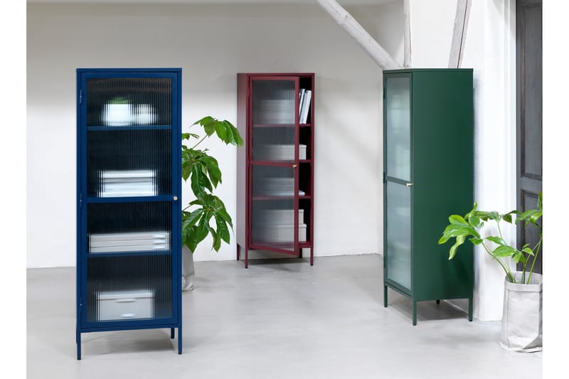 Lazarus Vitrinskåp 40,3 cm djup 58 cm bred 160 cm hög Trä - Röd - Förvaring - Skåp - Vitrinskåp