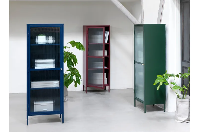 Lazarus Vitrinskåp 40,3 cm djup 58 cm bred 160 cm hög Trä - Röd - Förvaring - Skåp - Vitrinskåp