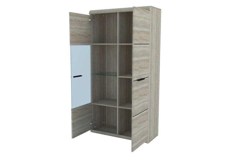 Link Vitrinskåp 80x37x158 cm NO_BRAND Ek - Förvaring - Skåp - Vitrinskåp