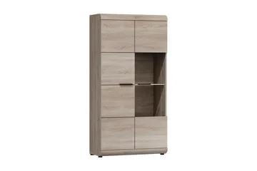 Link Vitrinskåp 80x37x158 cm NO_BRAND Ek - Förvaring - Skåp - Vitrinskåp