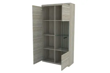 Link Vitrinskåp 80x37x158 cm NO_BRAND Ek - Förvaring - Skåp - Vitrinskåp