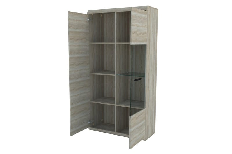 Link Vitrinskåp 80x37x158 cm NO_BRAND Ek - Förvaring - Skåp - Vitrinskåp