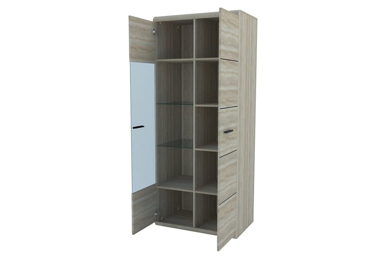 Link Vitrinskåp 80x37x194 cm NO_BRAND beige||Grey - Förvaring - Skåp - Vitrinskåp