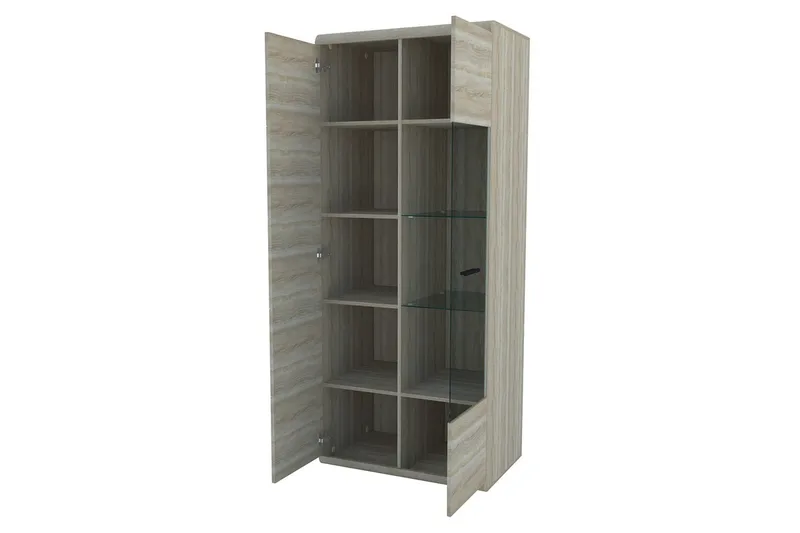 Link Vitrinskåp 80x37x194 cm NO_BRAND beige||Grey - Förvaring - Skåp - Vitrinskåp