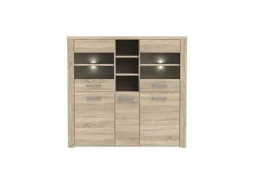 Loannia Vitrinskåp 41x146 cm - Brun - Förvaring - Skåp - Vitrinskåp