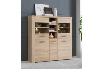 Loannia Vitrinskåp 41x146 cm - Brun - Förvaring - Skåp - Vitrinskåp