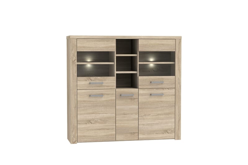 Loannia Vitrinskåp 41x146 cm - Brun - Förvaring - Skåp - Vitrinskåp