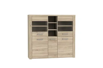 Loannia Vitrinskåp 41x146 cm - Brun - Förvaring - Skåp - Vitrinskåp