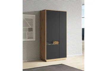 Louetta Vitrinskåp 40 cm djup 92 cm bred 181 cm hög Trä - Brun/Svart - Förvaring - Skåp - Vitrinskåp