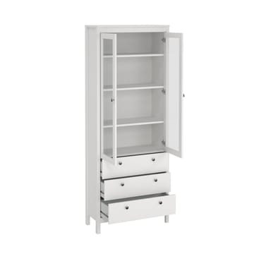 Vitrinskåp Madrid med 2 glasdörrar 3 lådor 78x199 cm - Förvaring - Skåp - Vitrinskåp