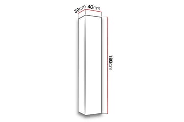 Narbonne Smalt Vitrinskåp 30 cm djup 40 cm bred 180 cm hög Mörkt Trä - Natur/Svart - Förvaring - Skåp - Vitrinskåp