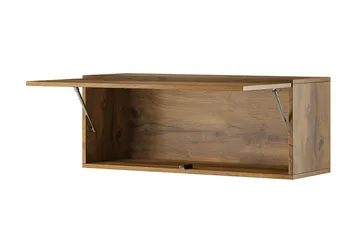 Narbonne Smalt Vitrinskåp 32 cm djup 35 cm bred 90 cm hög Mörkt Trä - Natur/Svart - Förvaring - Skåp - Vitrinskåp