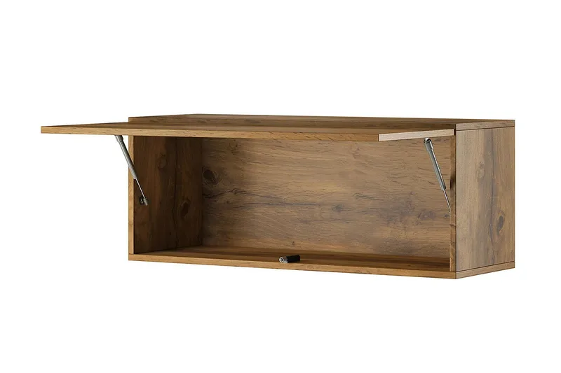 Narbonne Smalt Vitrinskåp 32 cm djup 35 cm bred 90 cm hög Mörkt Trä - Natur/Svart - Förvaring - Skåp - Vitrinskåp