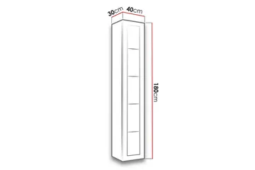 Narbonne Vitrinskåp 30x40 cm - Natur/Svart - Förvaring - Skåp - Vitrinskåp