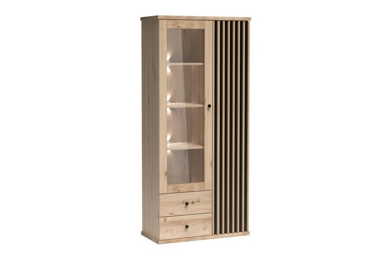Rosehall Vitrinskåp 41 cm djup 86 cm djup 191 cm hög Trä Glas - Svart - Förvaring - Skåp - Vitrinskåp