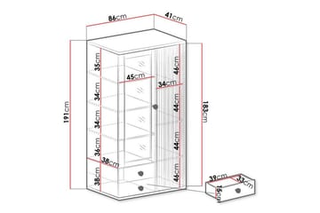 Rosehall Vitrinskåp 41 cm djup 86 cm djup 191 cm hög Trä Glas - Svart - Förvaring - Skåp - Vitrinskåp