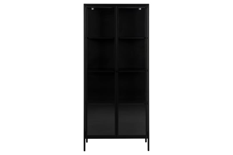 Sakie Vitrinskåp 40 cm djup 80 cm bred 180 cm hög Metall Glas - Svart - Förvaring - Skåp - Vitrinskåp