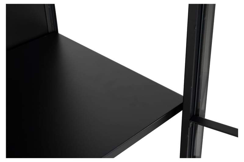 Sakie Vitrinskåp 40 cm djup 80 cm bred 180 cm hög Metall Glas - Svart - Förvaring - Skåp - Vitrinskåp