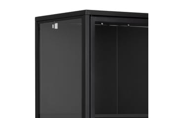 Sakie Vitrinskåp 40 cm djup 80 cm bred 180 cm hög Metall Glas - Svart - Förvaring - Skåp - Vitrinskåp