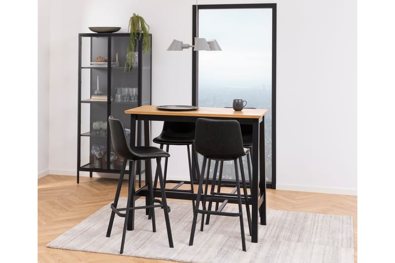 Sakie Vitrinskåp 40 cm djup 80 cm bred 180 cm hög Metall Glas - Svart - Förvaring - Skåp - Vitrinskåp