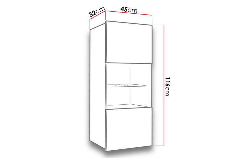 Scandinavian Choice Frick Smalt Vägghängt Vitrinskåp 32 cm djup 45 cm bred 117 cm hög Trä Ek Glas - Trä - Förvaring - Skåp - Vitrinskåp