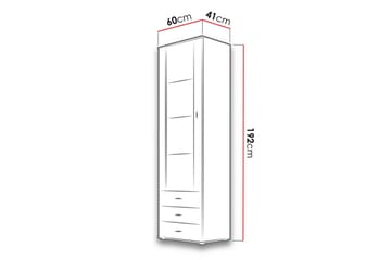 Soho Vitrinskåp 60x41x192 cm - Svart - Förvaring - Skåp - Vitrinskåp