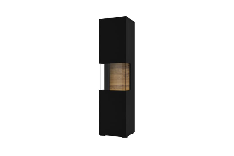Speno Smalt Vägghängt alt Fristående Vitrinskåp 30 cm djup 36 cm bred 140 cm hög Mörkt Trä - Svart - Förvaring - Skåp - Vitrinskåp