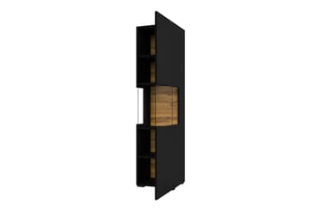 Speno Smalt Vägghängt alt Fristående Vitrinskåp 30 cm djup 36 cm bred 140 cm hög Mörkt Trä - Svart - Förvaring - Skåp - Vitrinskåp