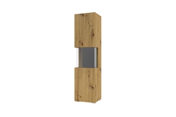 Speno Vägghängt alt Fristående Smalt Vitrinskåp 30 cm djup 36 cm bred 140 cm hög Trä - Brun - Förvaring - Skåp - Vitrinskåp