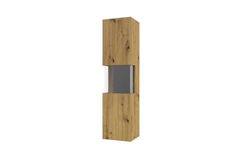 Speno Vägghängt alt Fristående Smalt Vitrinskåp 30 cm djup 36 cm bred 140 cm hög Trä - Brun - Förvaring - Skåp - Vitrinskåp
