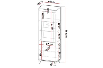 Strontian Vitrinskåp 183 cm Scandinavian Choice Anthracite - Förvaring - Skåp - Vitrinskåp