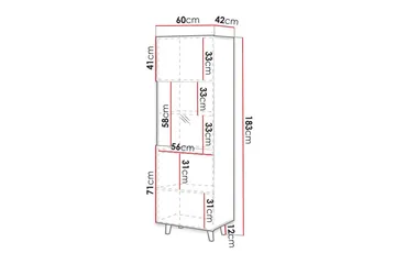 Strontian Vitrinskåp 183 cm Scandinavian Choice Anthracite/Black - Förvaring - Skåp - Vitrinskåp