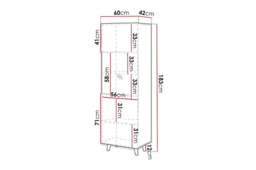 Strontian Vitrinskåp 183 cm Scandinavian Choice Anthracite/Black - Förvaring - Skåp - Vitrinskåp