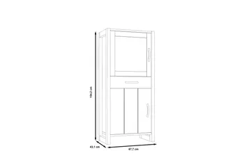 Strumica Vitrinskåp 43,1 cm djup 67,7 cm bred 154,2 cm hög Trä Glas - Brun/Grå - Förvaring - Skåp - Vitrinskåp