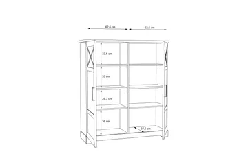 Svetis Vitrinskåp 42 cm djup 133,2 cm bred 151,8 cm hög Ljust Trä - Vit - Förvaring - Skåp - Vitrinskåp