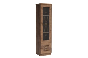 Tadeusz Smalt Vitrinskåp 44 cm djup 46 cm bred 191 cm hög Trä - Brun - Förvaring - Skåp - Vitrinskåp
