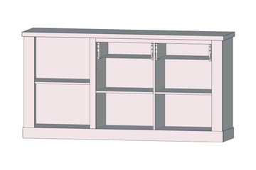 Talebi Låg Skänk 41 cm djup 172 cm bred 90 cm hög Trä - Brun/Vit - Förvaring - Skåp - Vitrinskåp
