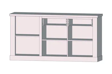 Talebi Låg Skänk 41 cm djup 172 cm bred 90 cm hög Trä - Brun/Vit - Förvaring - Förvaringsmöbler - Sideboard & skänk