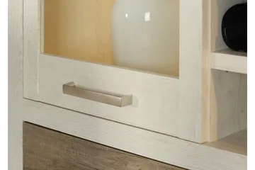 Talebi Skänk 41 cm djup 108 cm bred 212 cm hög Ljust Trä - Brun/Vit - Förvaring - Skåp - Vitrinskåp