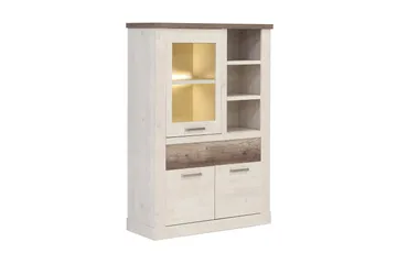 Talebi Skänk 41 cm djup 108 cm bred 212 cm hög Ljust Trä - Brun/Vit - Förvaring - Skåp - Vitrinskåp